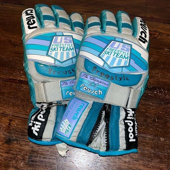 Reusch Model 2761 Vintage US Freestyle Ski Team Aqua Tex Foil Racing Gloves -6 - Picture 1 of 9